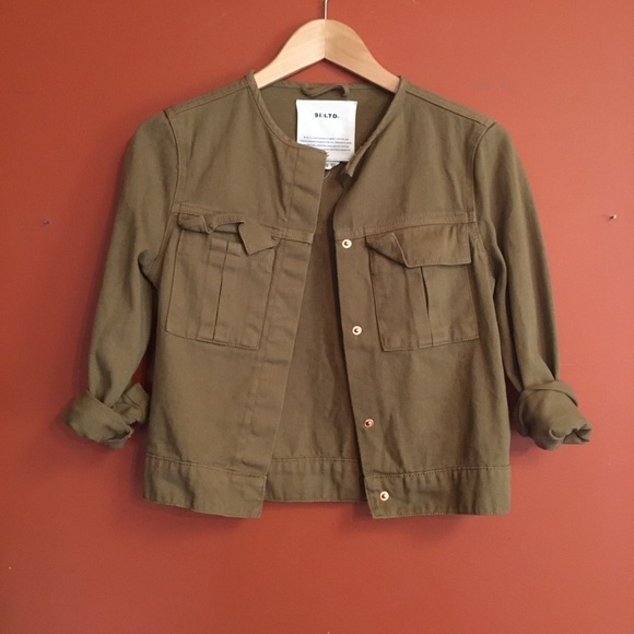 Cotton On Jackets & Blazers - Army navy crop denim jacket size 2